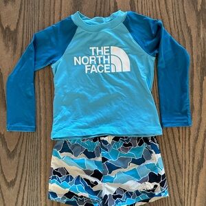 The North Face rash guard and swim trunks size 2